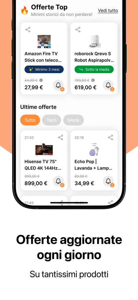 AZ Tracker - AZ Tracker Mobile App-Oberfläche mit täglichen Top-Angeboten und Preisverfolgungsbenachrichtigungen für elektronische Produkte