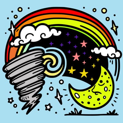 🌜🌪️ ⭐️⚡️⚡️⚡️🌈🌝