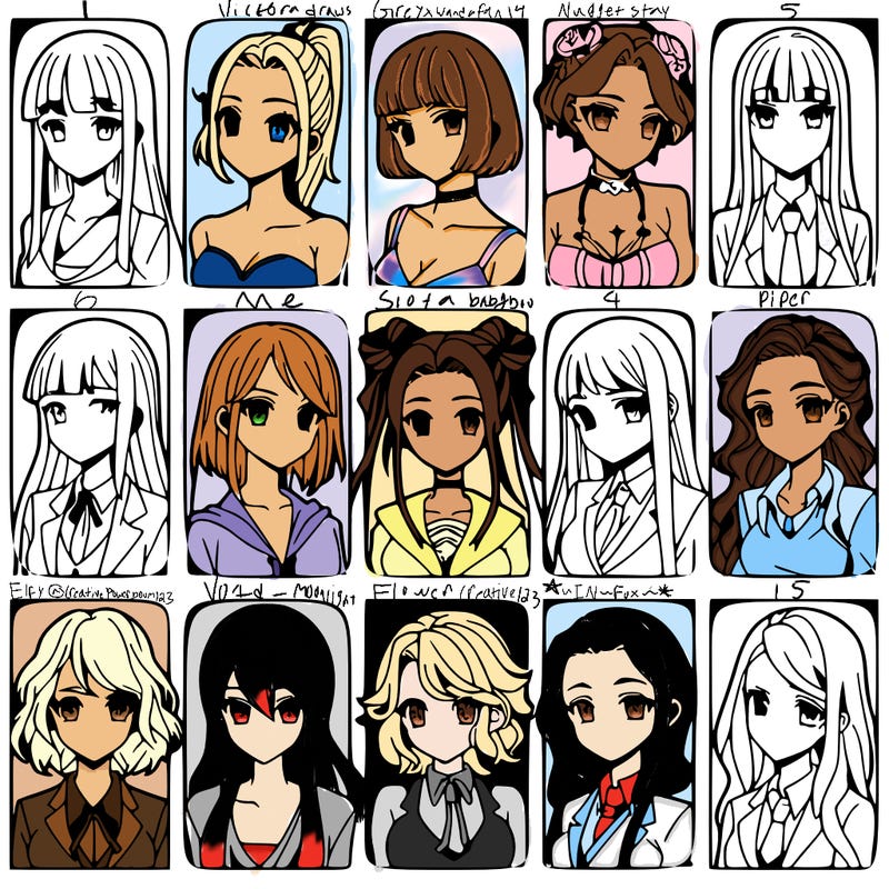 girls that look diffrent anime