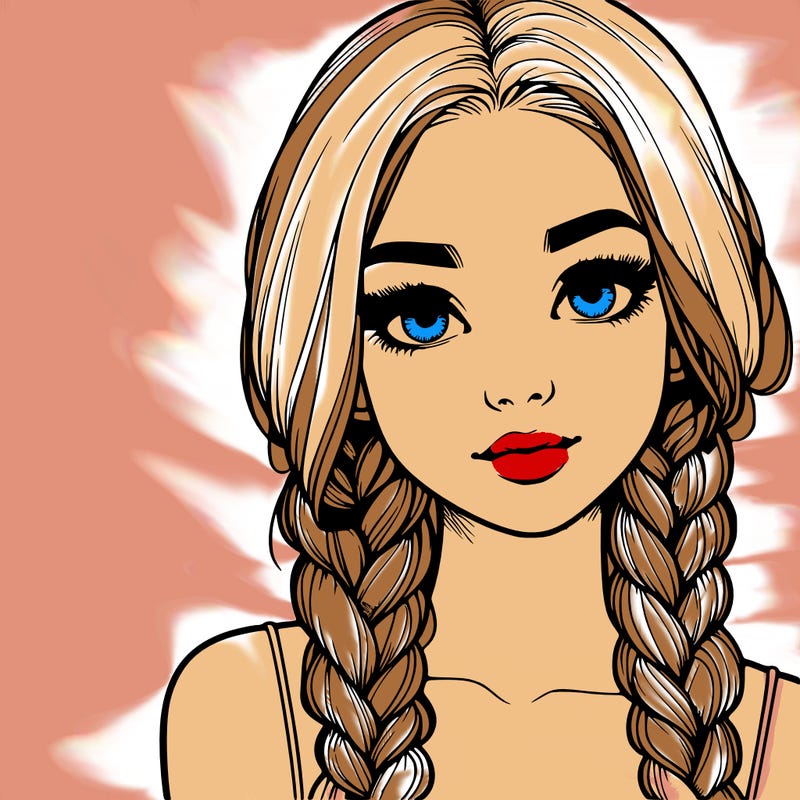 realistic girl with braids