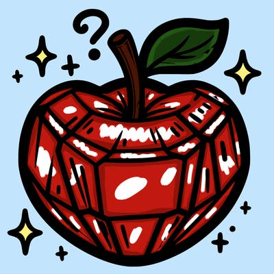very shiny crystal apple