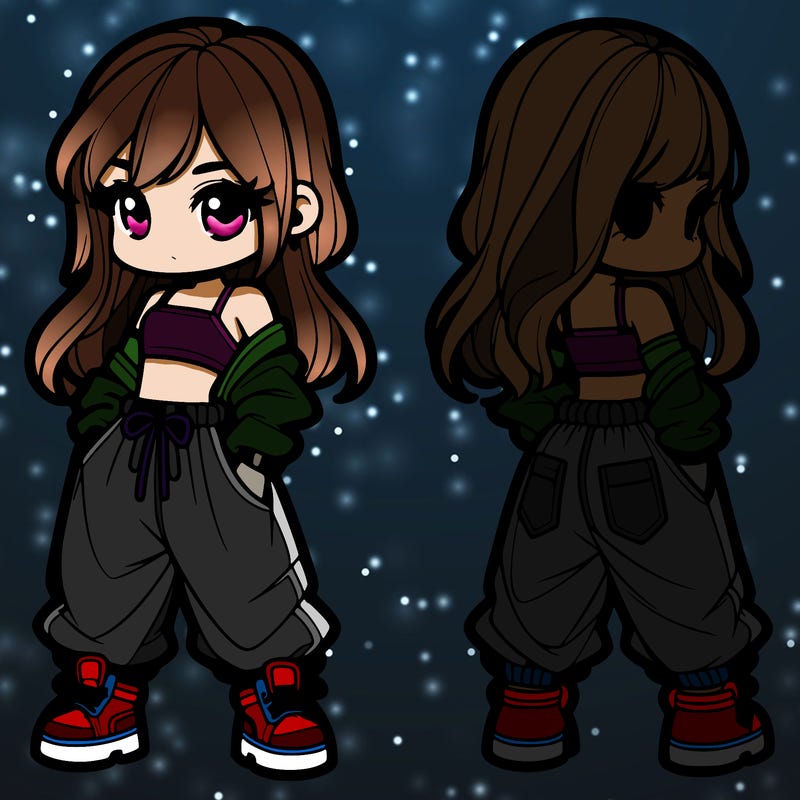 girl in crop top and baggy pants