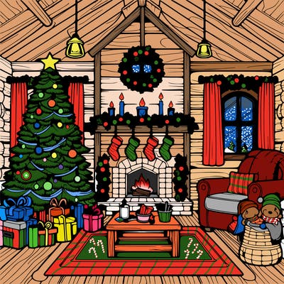 christmas house interior