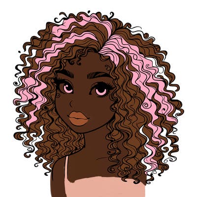 girl with curly hair realistic