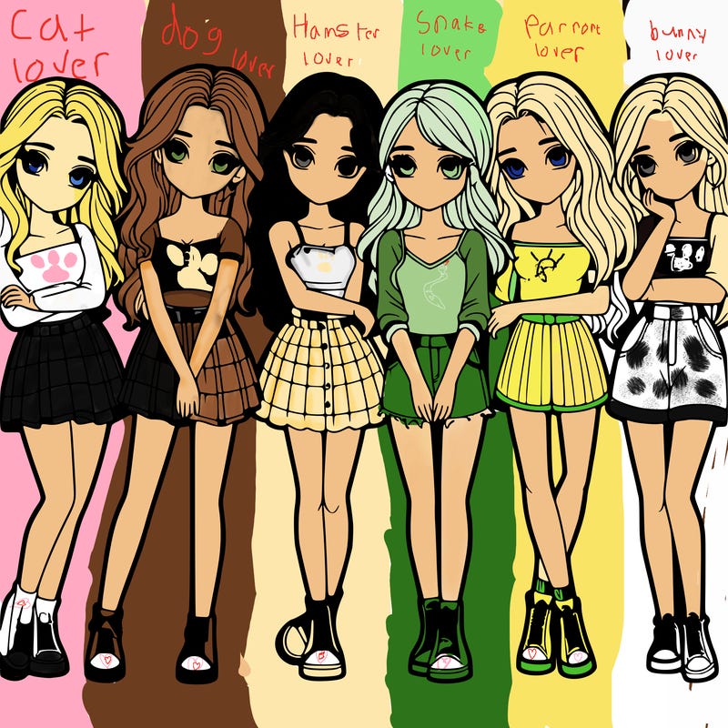 a group of girls realistic