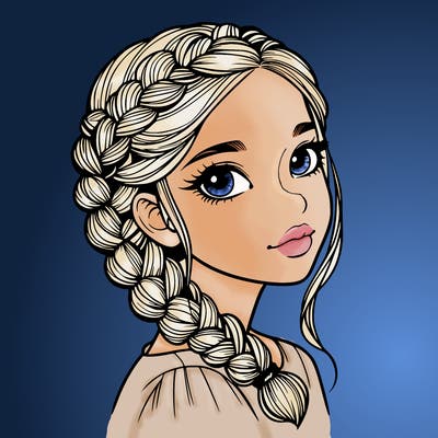 realistic girl with braids