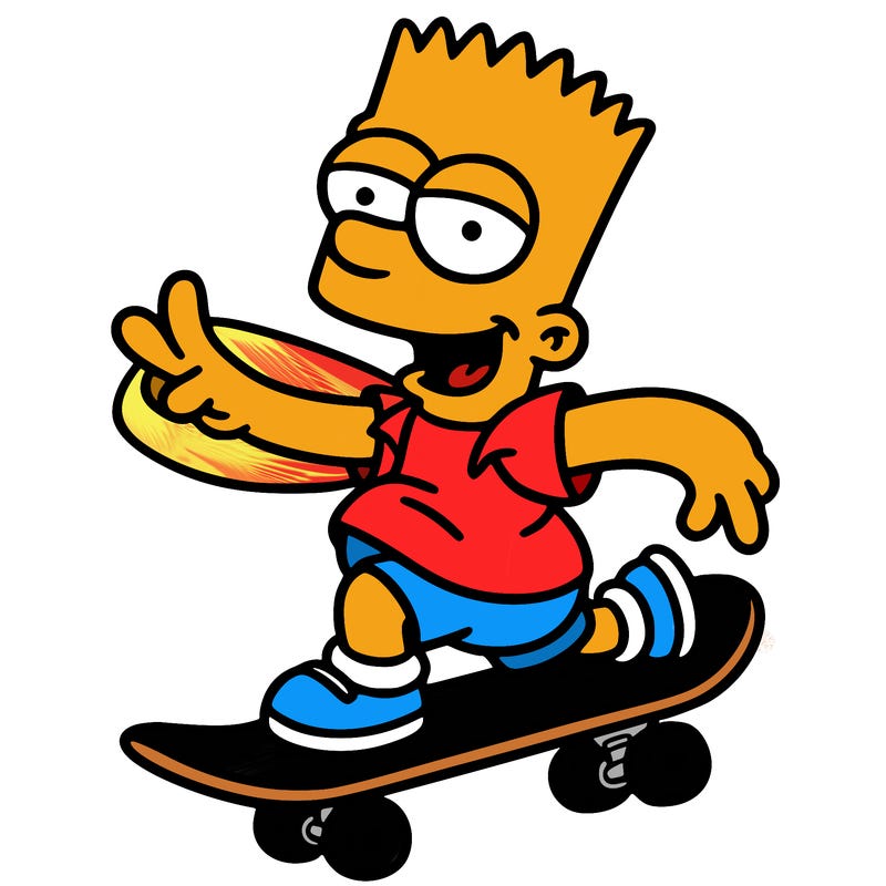 bart with skate board