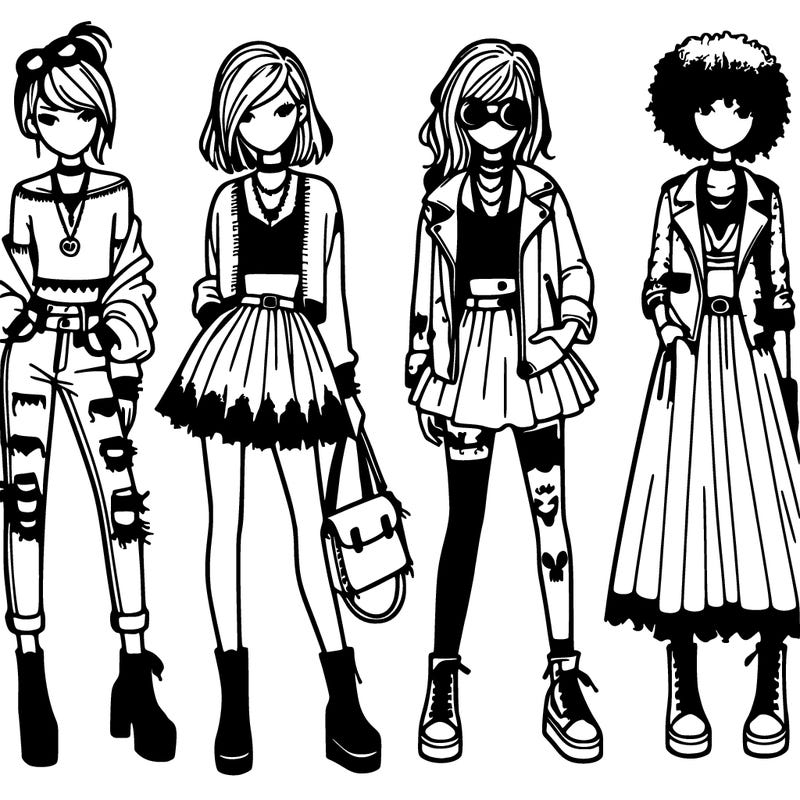 fashion dresses models punk