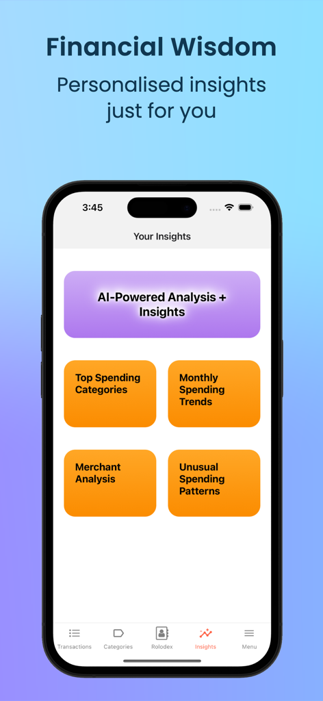 MoneyFlow App-Bildschirm mit personalisierten finanziellen Einblicken und KI-Ausgabenanalyse