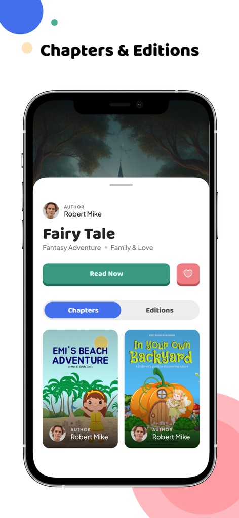 Story Mii - Story Mii app screen showing a personalized fairy tale with chapter and edition options