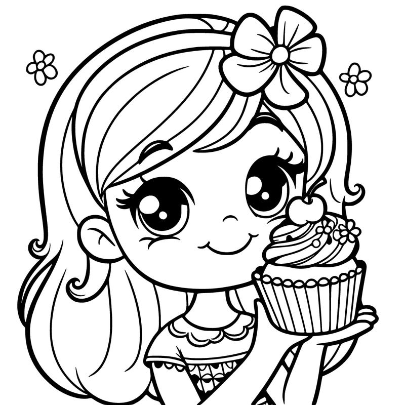 girl with  a cupcake