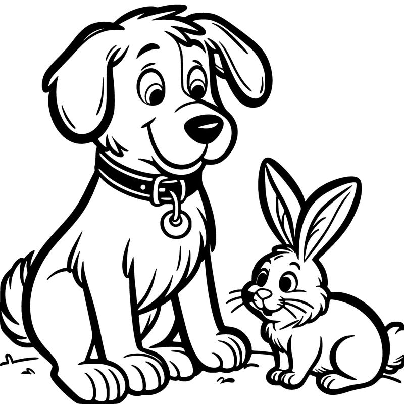 dog with a bunny