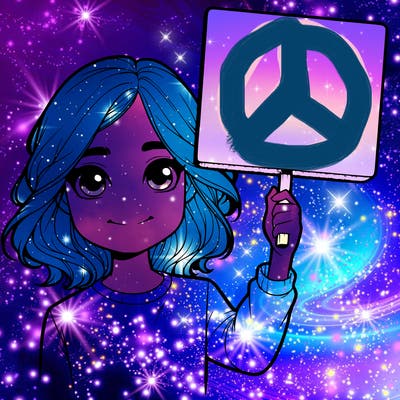 realistic girl holding up a sign