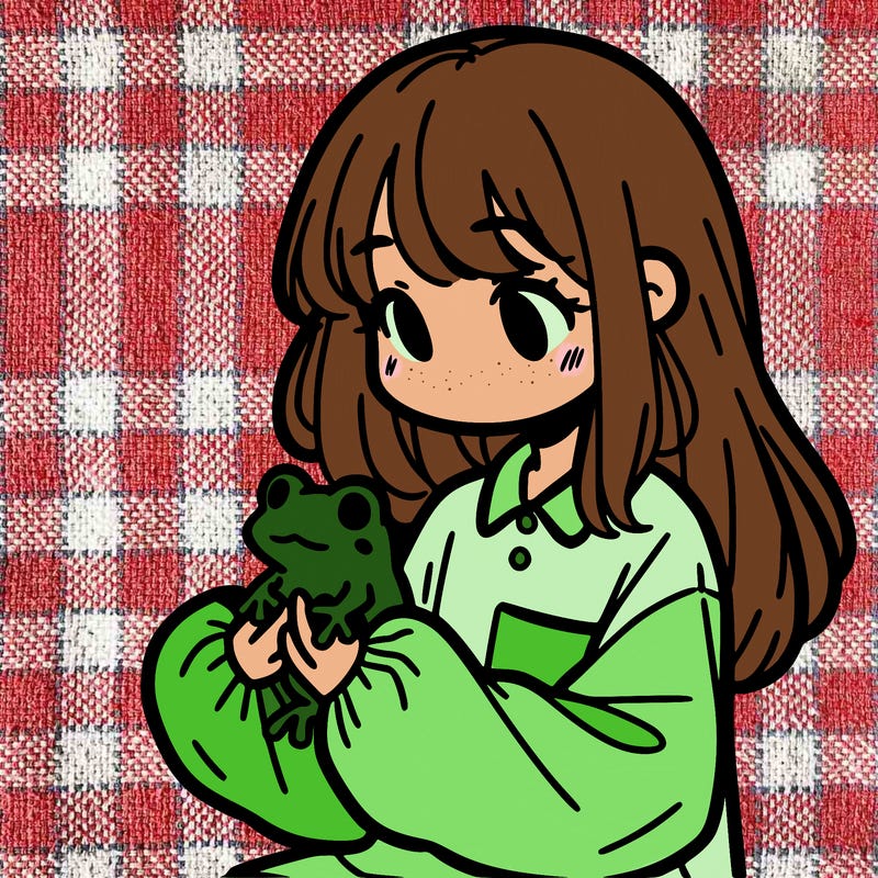 girl with long hair and a oversized shirt. and she is holding a frog