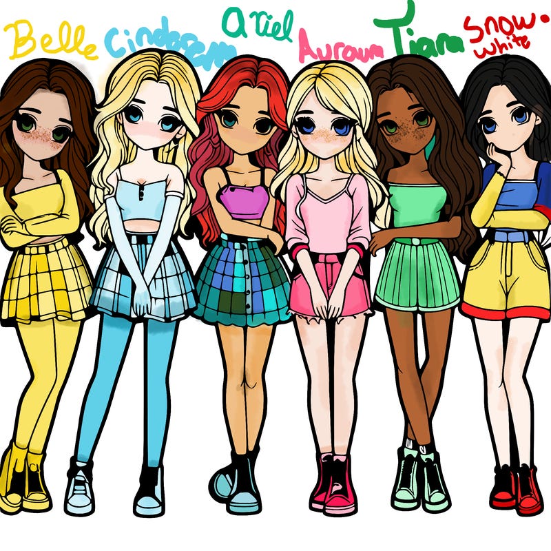 a group of girls realistic