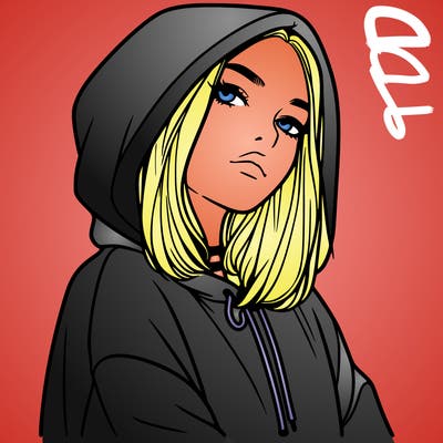 a realistic girl in a hoodie