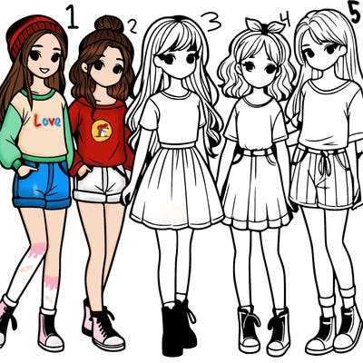 a group of five girls