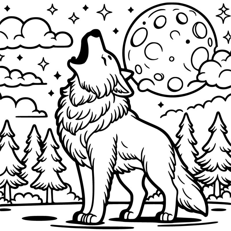 wolf howling at the moon