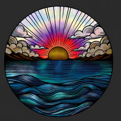 realistic sunset