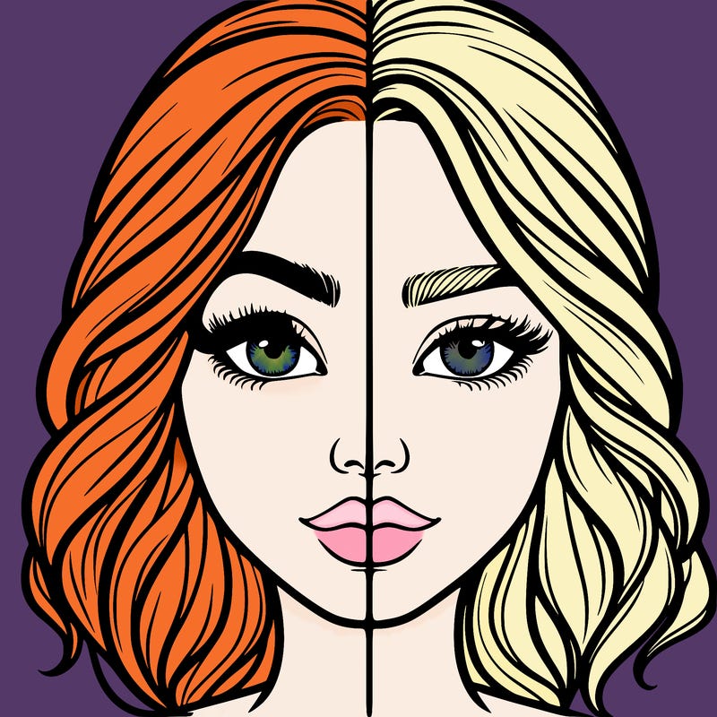 realistic girl split half