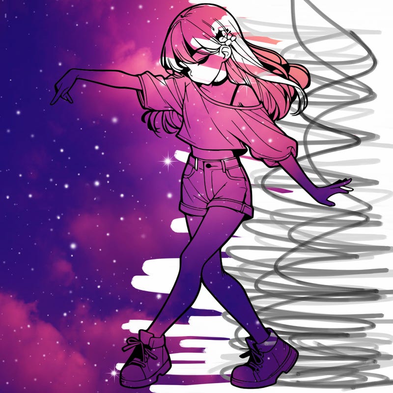 realistic girl danceing