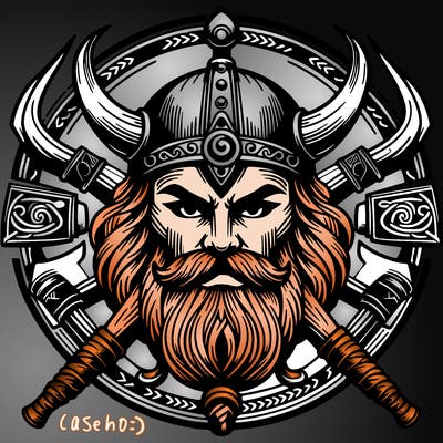 realistic valhalla god  symbol around