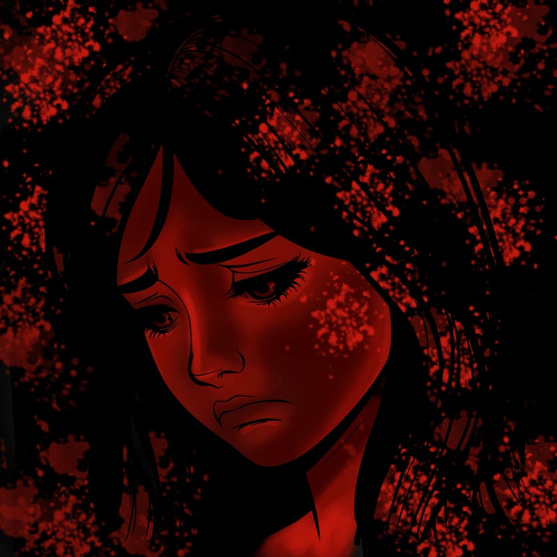 depressed realistic girl crying