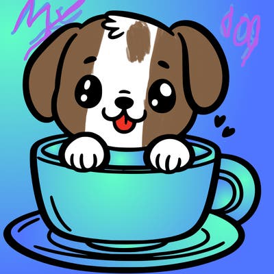 dog in a cup