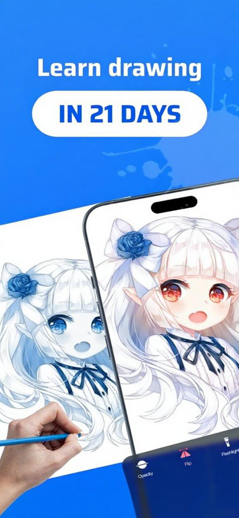 Hand tracing an anime character on paper using a smartphone augmented reality drawing app