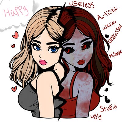 realistic girl split