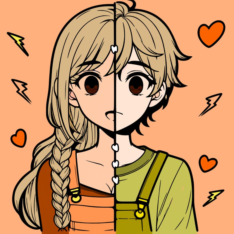 realistic girl boy split