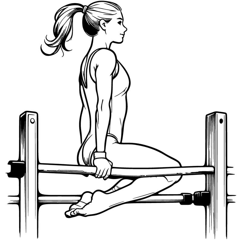 realistic gymnast on bars