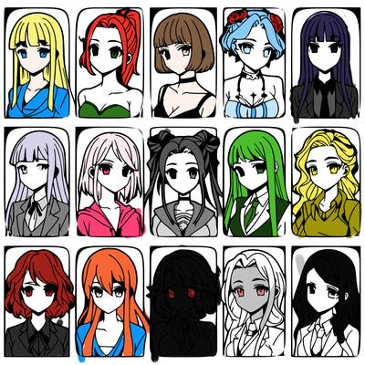 girls that look diffrent anime