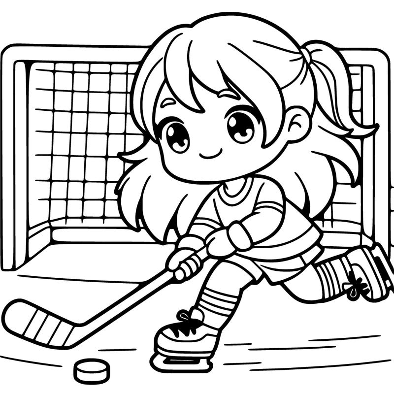 girl playing hockey