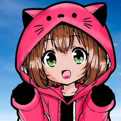anime girl in cat hoodie