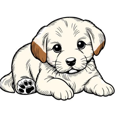 a cute realistic puppy