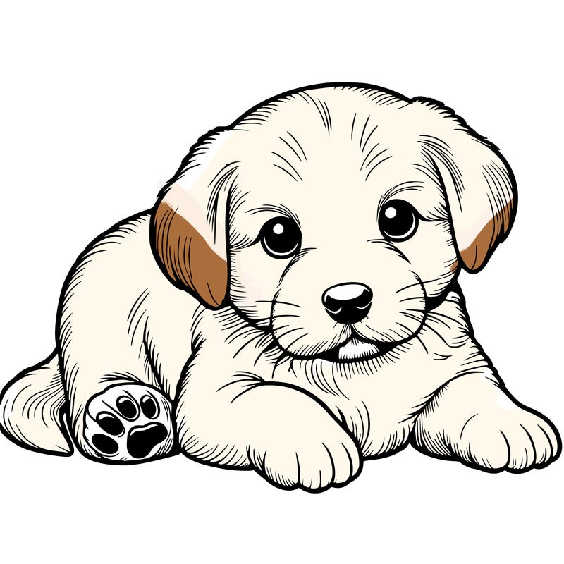 a cute realistic puppy