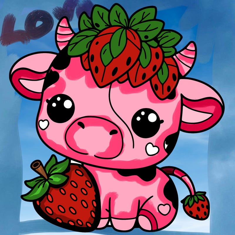 cute strawberry cow