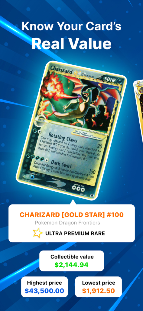 Pokemon card market value and price tracking interface