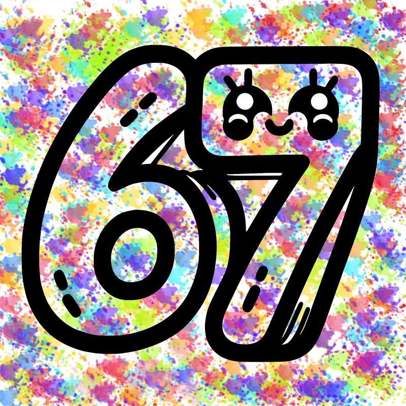 the numbers 67