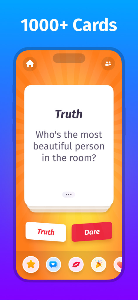 Truth or Dare Party - Truth or Dare Party app screenshot showing a truth question card and game interface