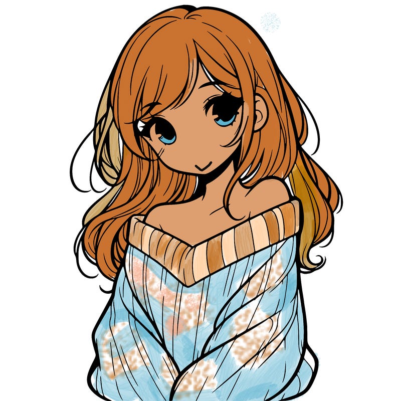 shy pretty girl wearing a sweater that is falling off one shoulder portrait