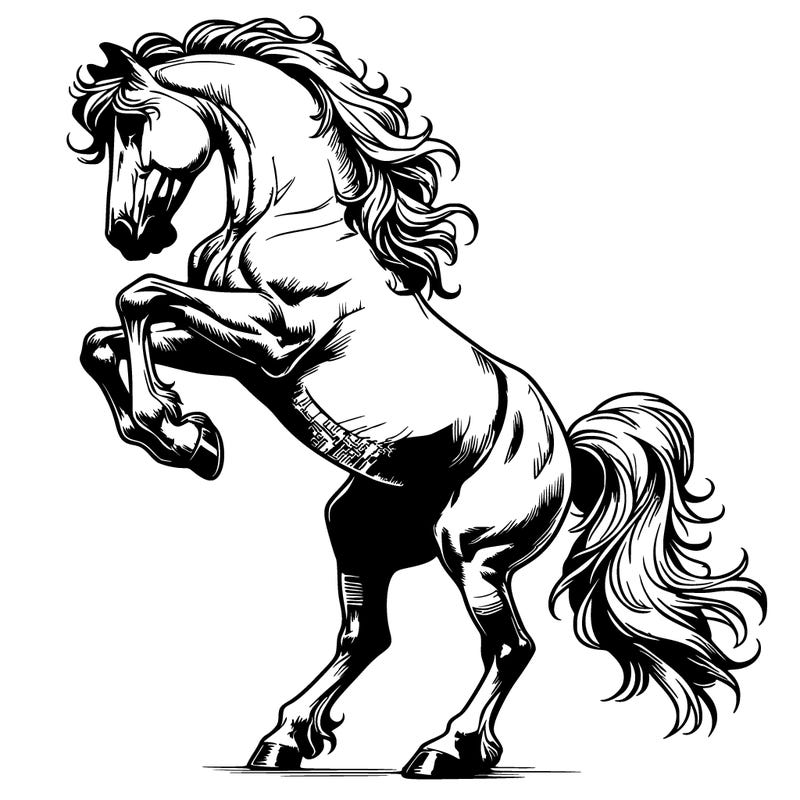 realistic horse rearing