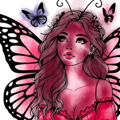 butterfly fairy realistic girl