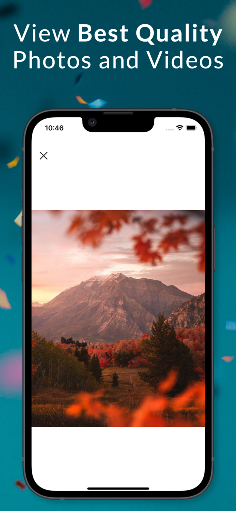 Story Viewer · Saver by Picuki - A smartphone showing a high quality landscape photo within the Picuki Story Viewer app
