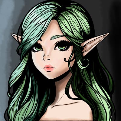 elf girl realistic dark fantasy