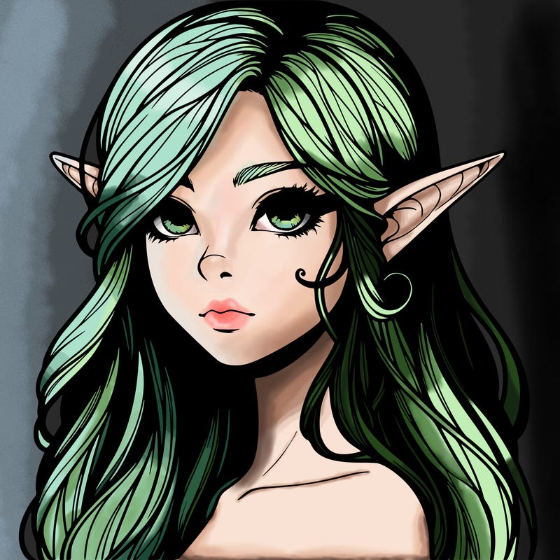 elf girl realistic dark fantasy