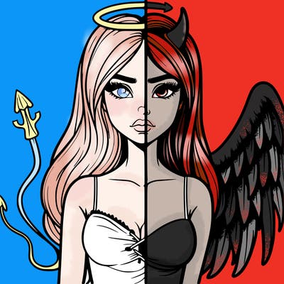 devil vs angel realistic girl
