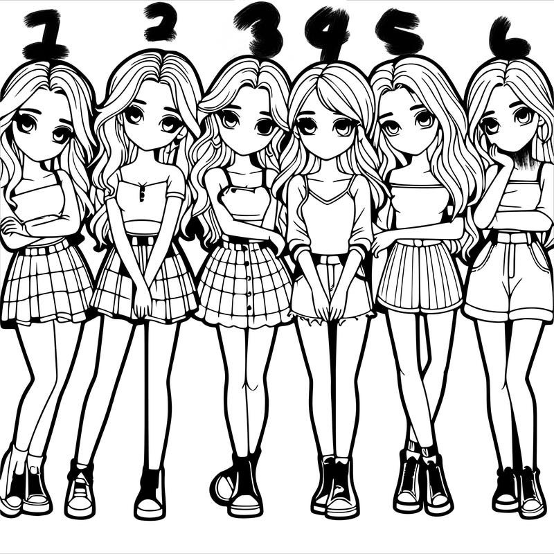 a group of girls realistic