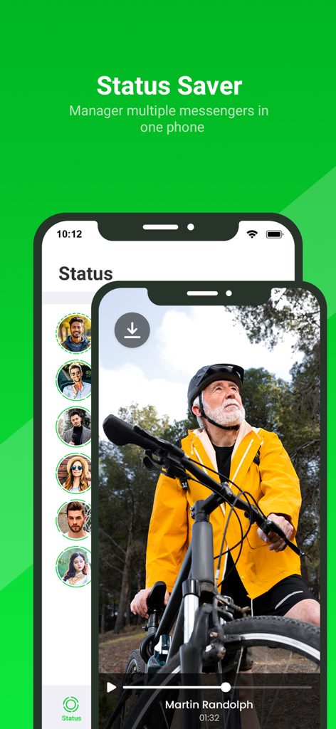 WhatsWeb - Click to Chat - Interfaz de la aplicación WhatsWeb mostrando la función de ahorro de estados para descargar y gestionar actualizaciones de estados de mensajería